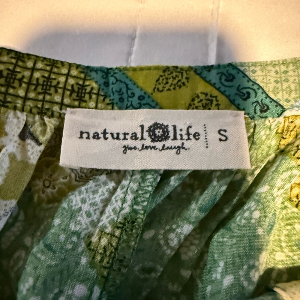 NATURAL LIFE Green Patchwork Print Spaghetti-Strap Tank - Picture 6 of 7